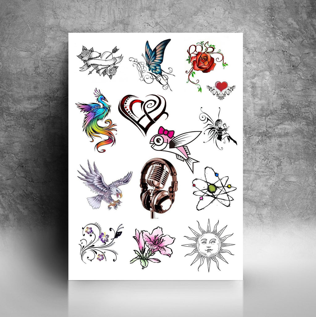 Personalised Temporary Tattoos A4 Sheet